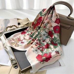 Floral red Scarf N1392